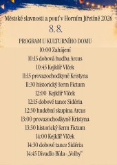 MĚSTSKÉ SLAVNOSTI A POUŤ 2026 PROGRAM