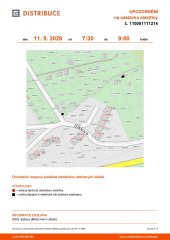 Oznámení o plánovaném přerušení dodávky elektrické energie č. 110061111214 a č. 110061111215