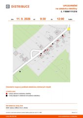 Oznámení o plánovaném přerušení dodávky elektrické energie č. 110061111214 a č. 110061111215