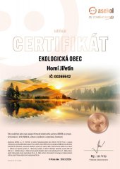 Ekologická obec_certifikát 