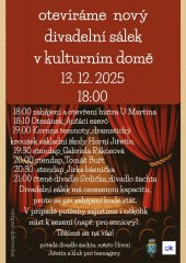 Otevíráme nový divadelní sálek